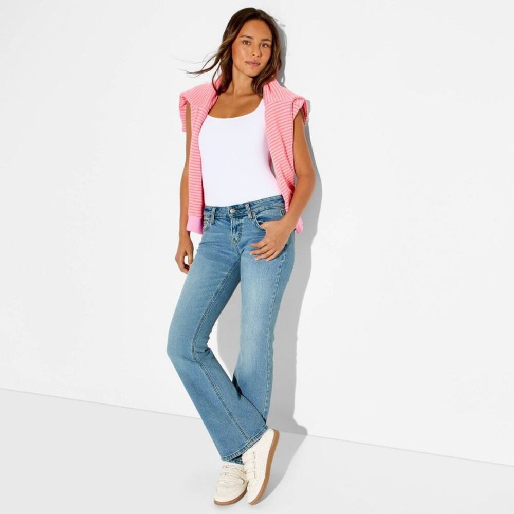 Women's Low-Rise Baby Boot Jeans - Wild Fable Light Blue 8 Long